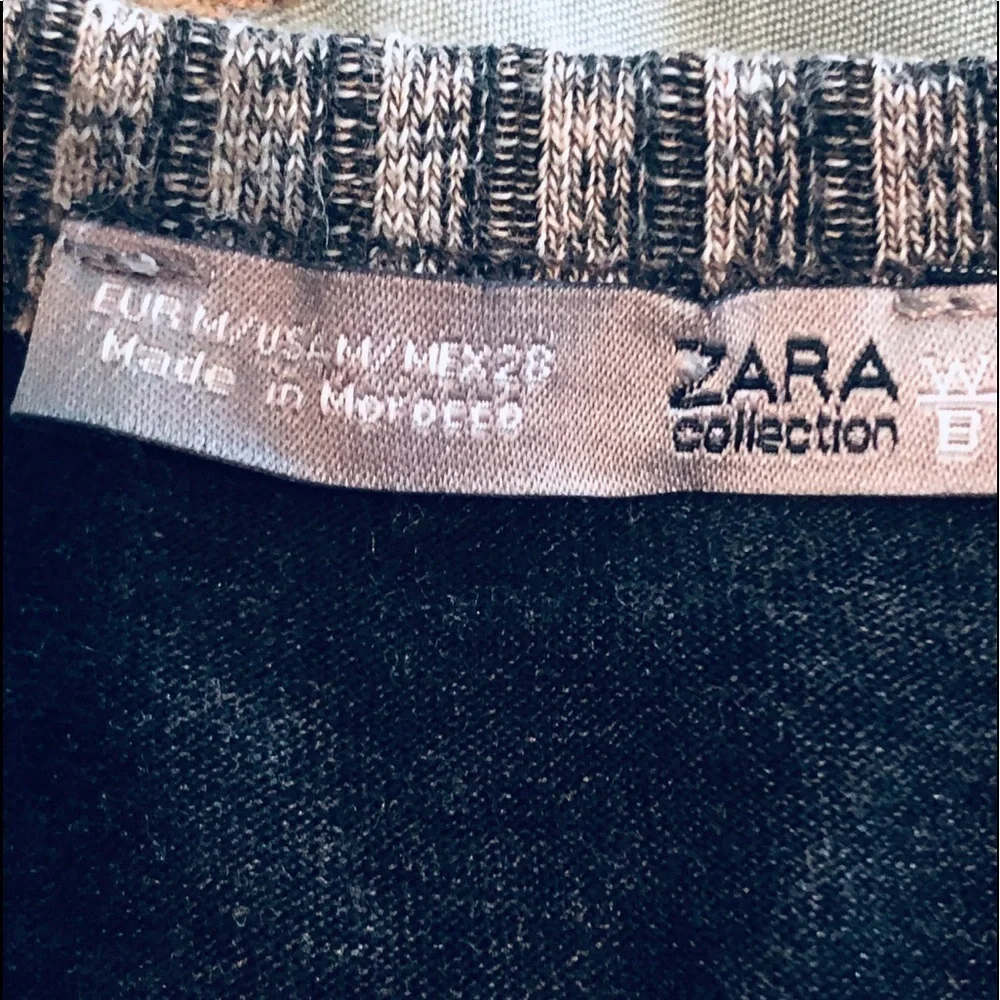 Zara W & B Collection Grey Long Sleeves Top